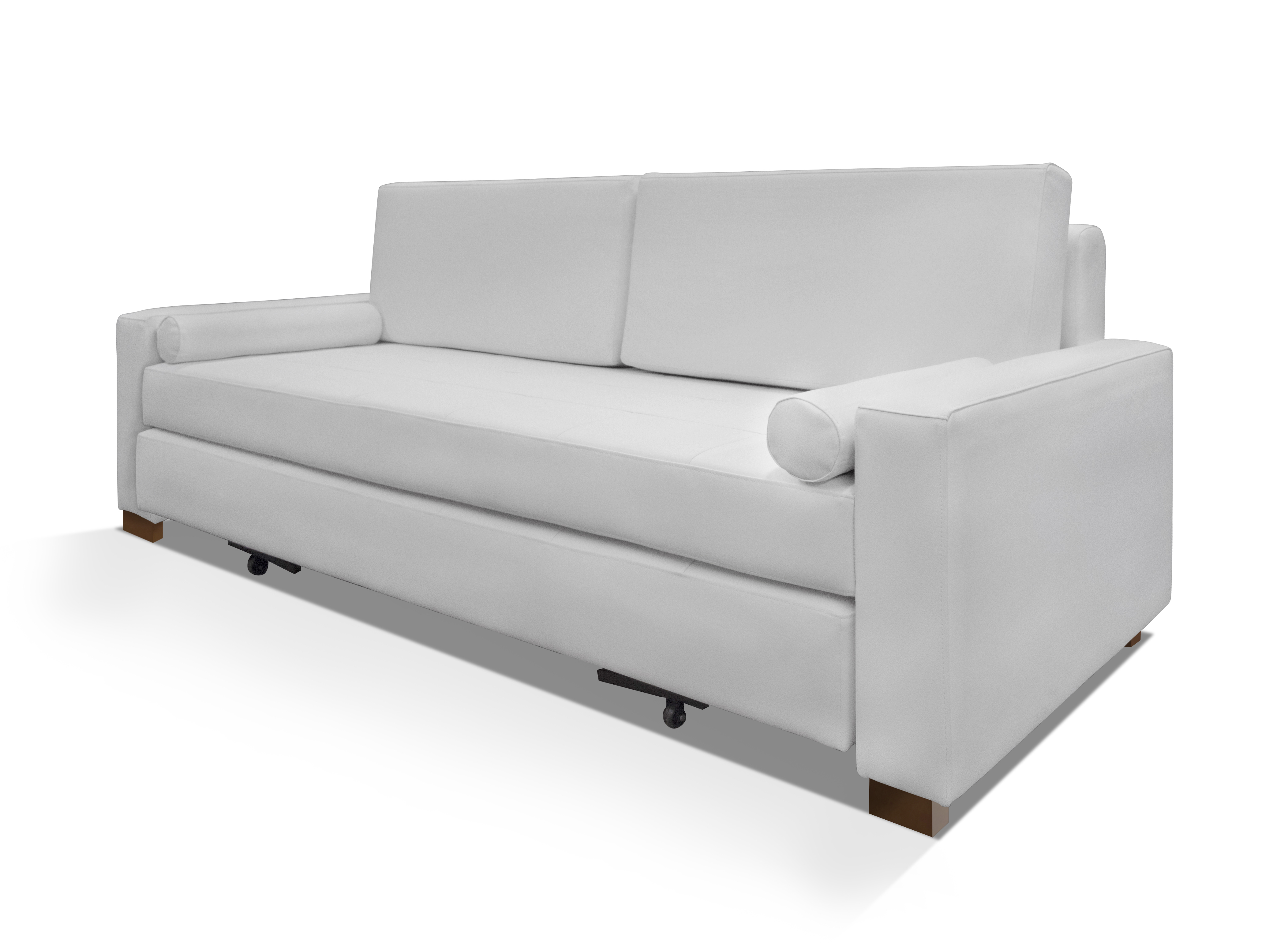 Sofa cama cuerina blanca dos plazas – Beleman Importaciones