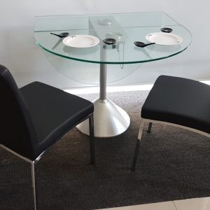 Mesa comedor tapa cristal plegable