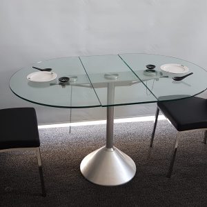 Mesa comedor tapa cristal plegable